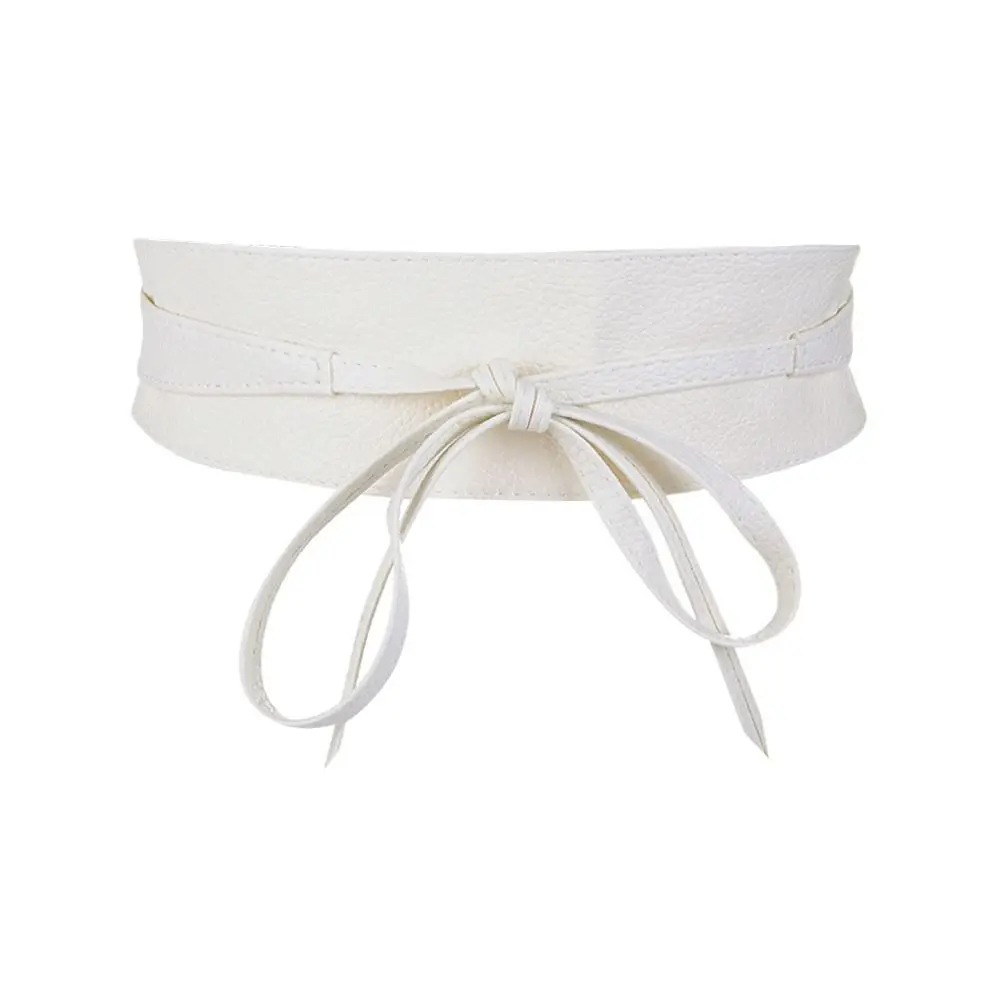 فاخر بسيط التفاف Bowknot واسعة الخصر الفرقة السيدات اللباس Cummerbands مشد حزام من الجلد