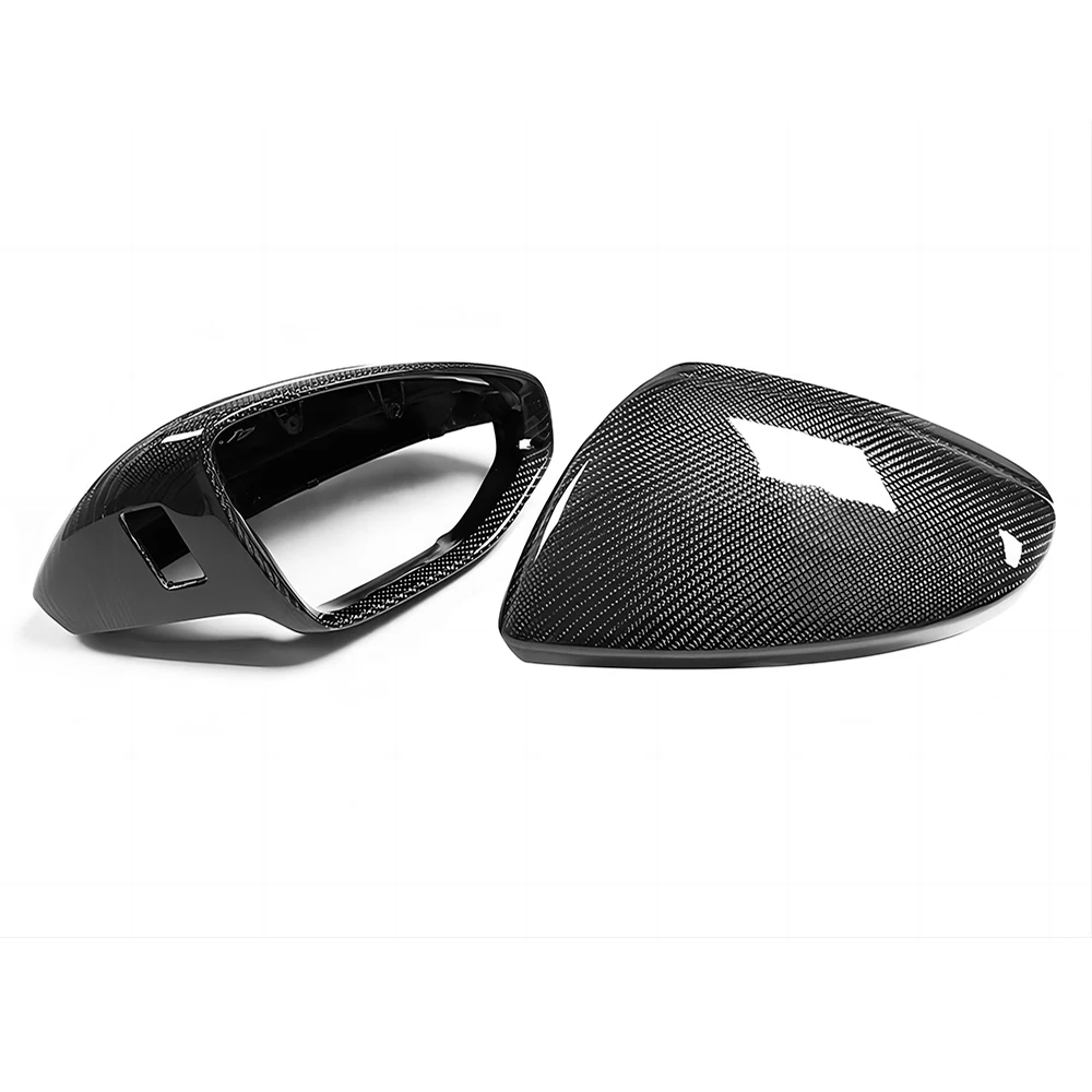 Replacement Rearview Side Mirror Covers Cap For Audi 19-23 C8 A6 A6L S6 RS6 A7 A7L S7 RS7 Carbon Fiber Shell with Blind Assist