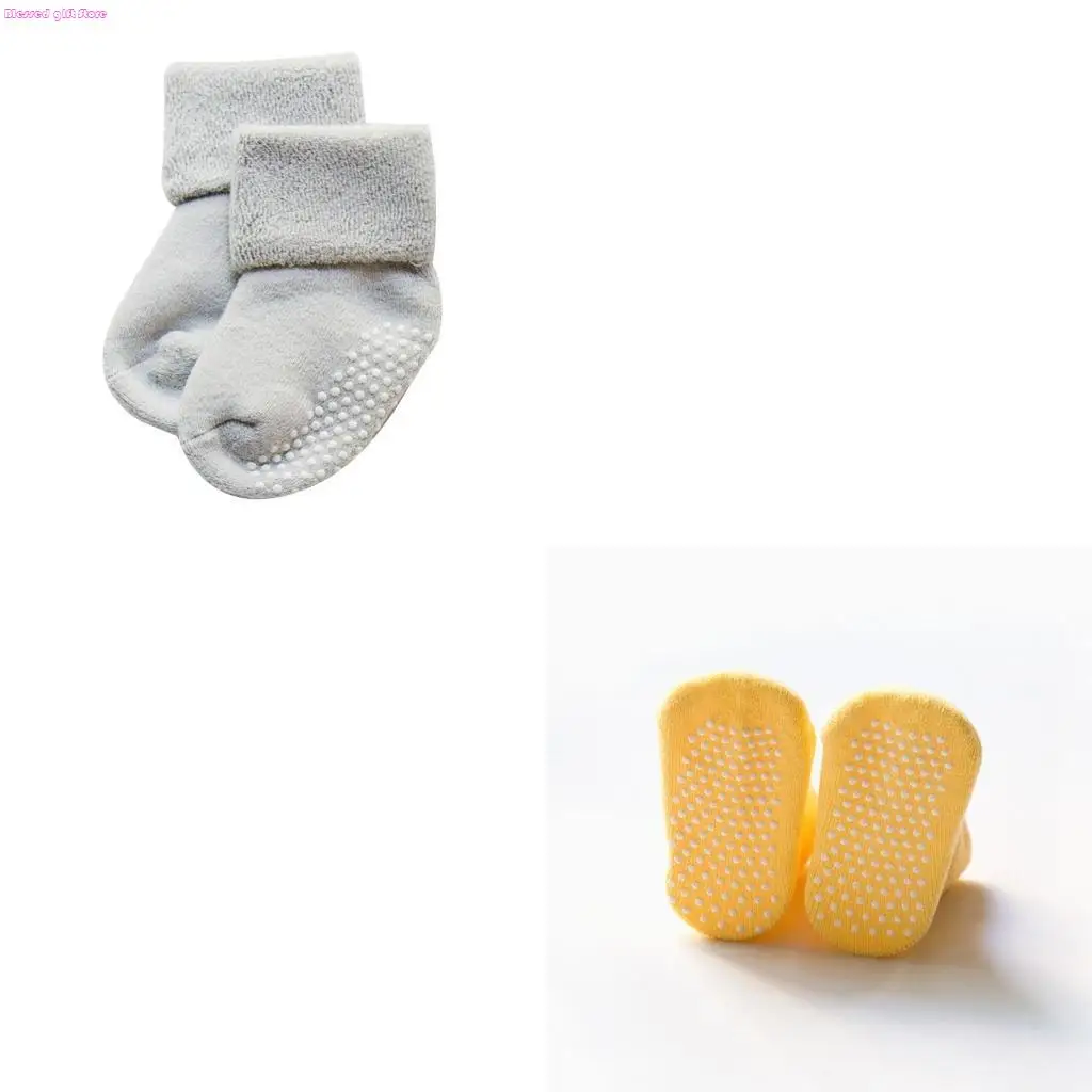 D0JC Autumn and Winter Thickened Loose Baby Socks Children's Socks Combed Cotton Non-slip Dispensing Baby Floor Socks