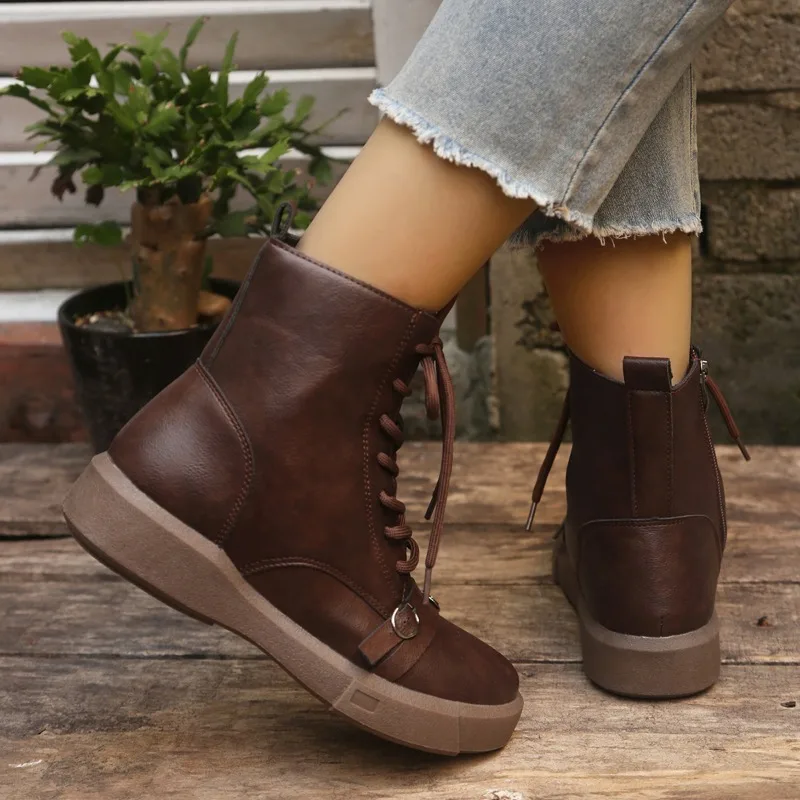 2024 novas botas femininas de alta qualidade confortáveis e quentes botas de couro de inverno elegantes e duráveis senhoras sapatos casuais caminhadas