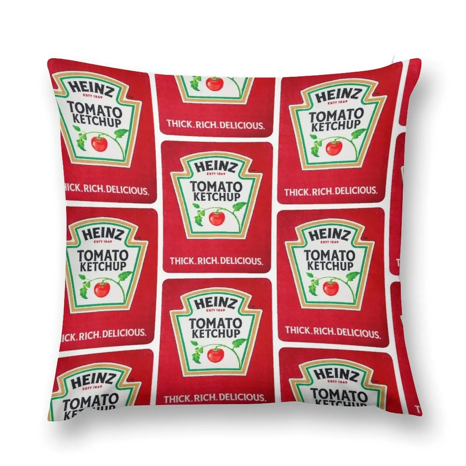 Heinz Catsup label vintage ketchup thick, rich. delicious Throw Pillow Covers For Sofas Luxury Pillow Cover pillow