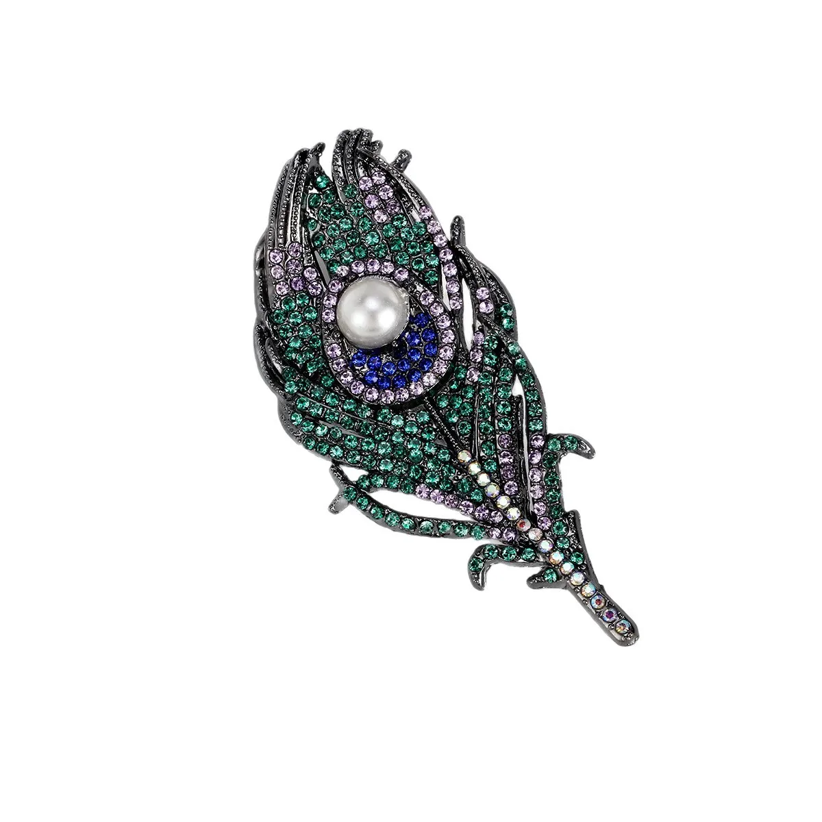 

Peacock Feather Brooch, Women's Gender-Neutral Retro Heavy eye-Shaped Corsages, Daily Office Suit Jacket Accessories