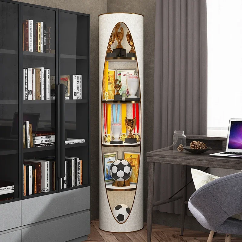 

Bedroom Study Wall Floor Storage Circle and Creative Bookshelf