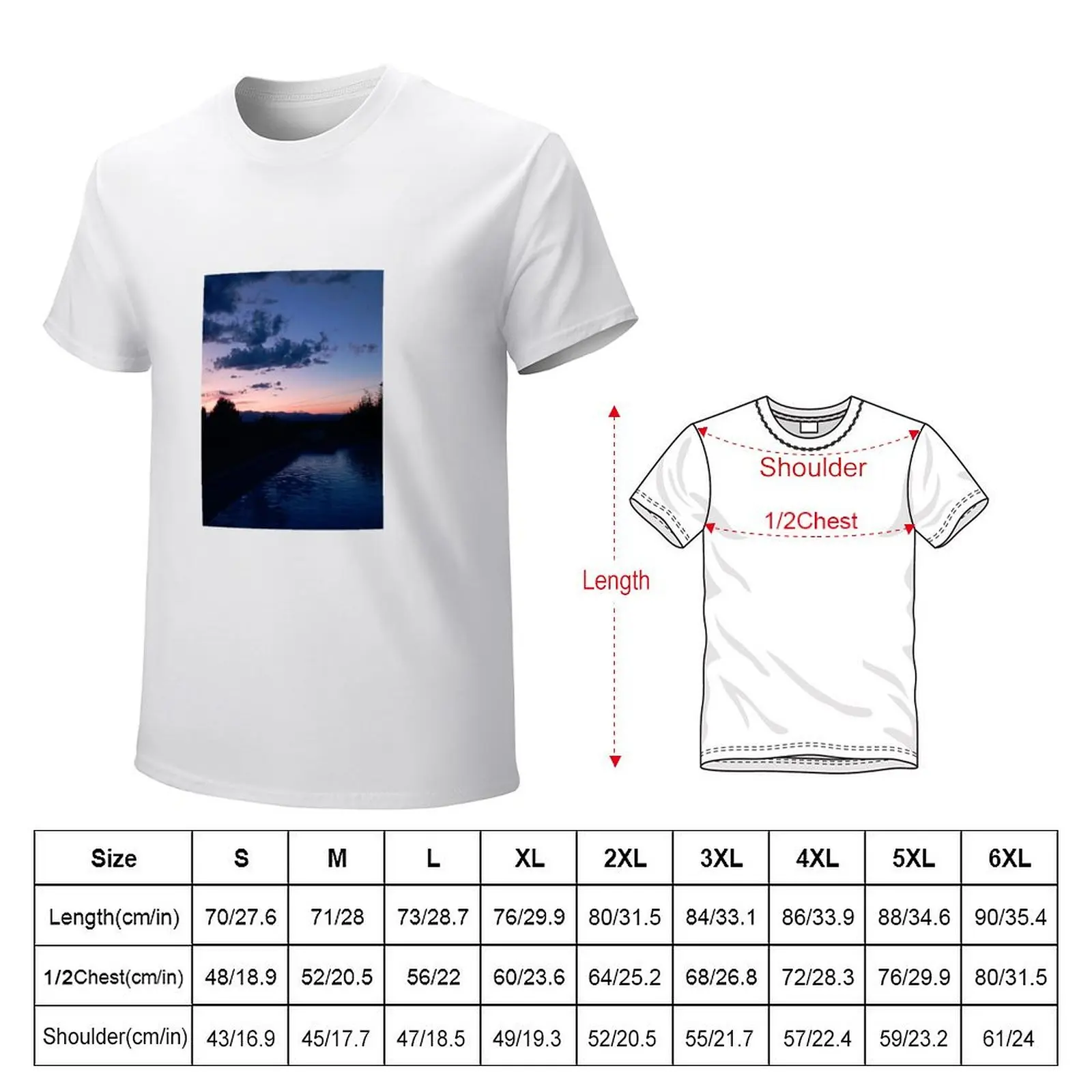 sunset T-shirt korean fashion animal prinfor boys Aesthetic clothing plus sizes mens t shirt