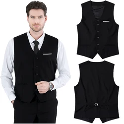 Mens Suit Vest Male Business Formal Dress Wedding Birthday Party Office Slim Fit Waistcoat Easter Church Jacket Black Clothes