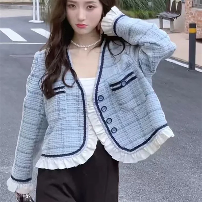 

Women's jacket Women's Short Jacket 2026 Spring Autumn Comfortable Ladies Small Fragrance Outerwear Loose Elegant Ladies Coat