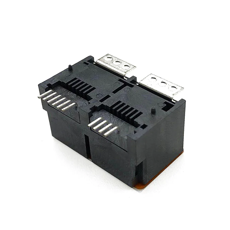 5PCS RJ11 Connector 1 x 2 Twin Cell RJ12 RJ9 Socket 4P4C 6P6C Patch Type Flat Needle SMT Standing 180 Degrees