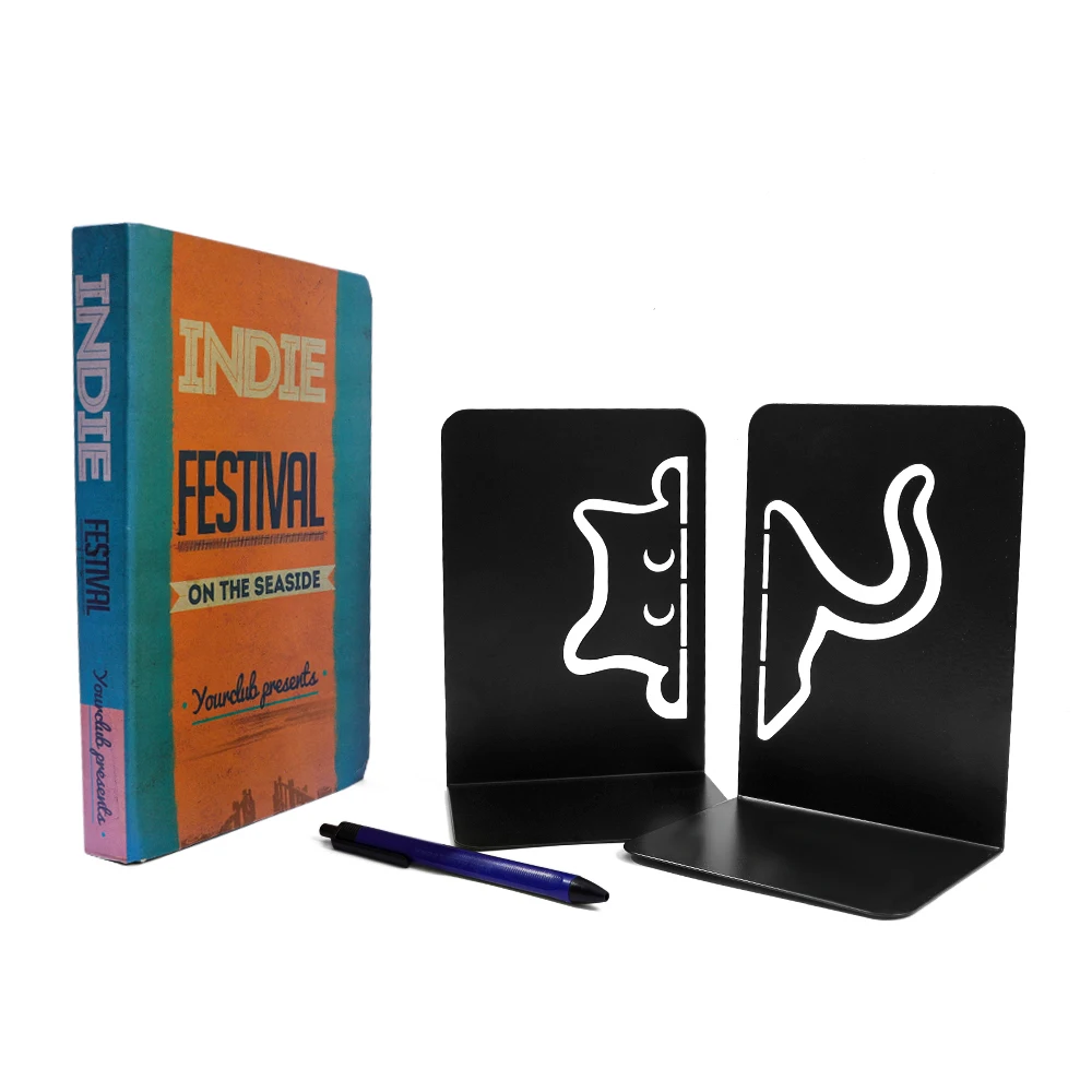 Металлические подставки для книг с милым котом-декор для книжной полки с лазерной резкой Kitty, креативный настольный органайзер, подарок для любителей книг, органайзер для студенческих книг Металлические подставки для книг с милым котом-декор для книжной полки с лазерной резкой Kitty, креативный настольный органайзер, подарок для любителей книг, органайзер для студенческих книг