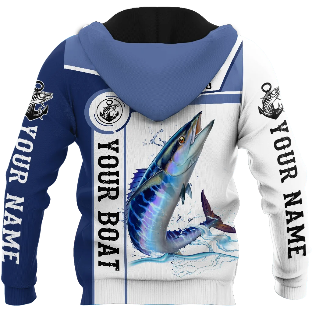 Custom name Wahoo fishing Catch and Release 3D Printed Men's Hoodie & Sweatshirt Unisex Zip Hoodies Casual Tracksuits KJ873