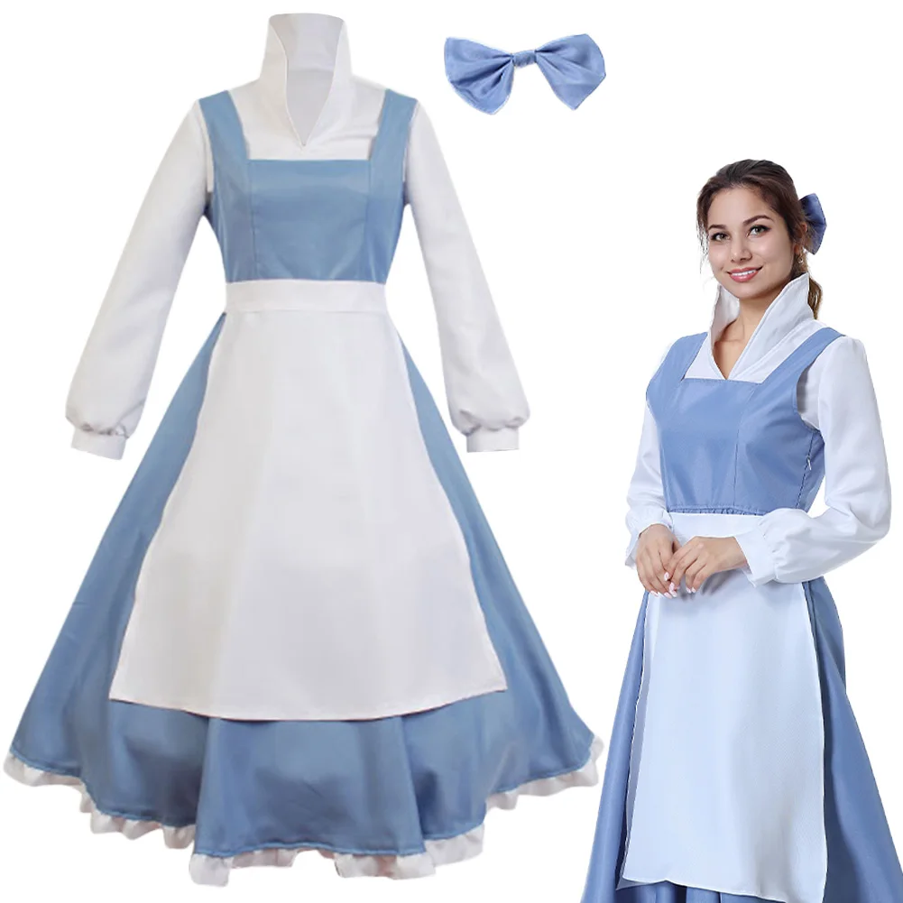 

Fancy Dress Belle Cosplay For Women Maid Outfit Cartoon Beauty Costume Adult Woman Roleplay Fantasia Party Outfits