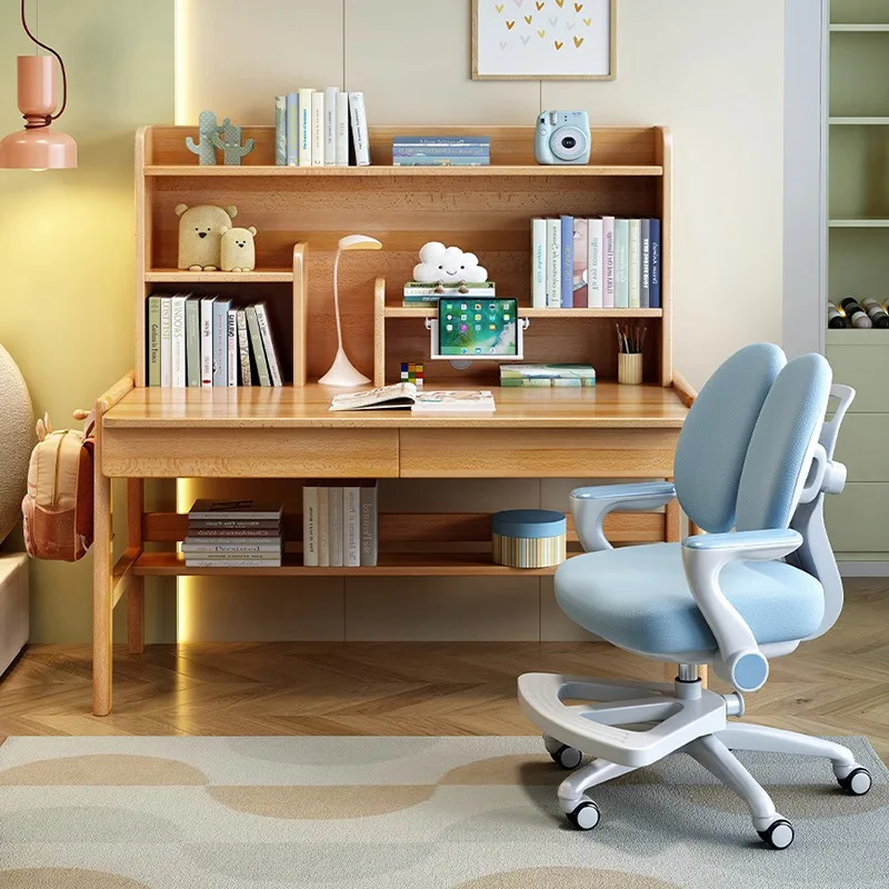 

Детский стол, многофункциональный обучающий домашний стол для учащихся начальной школы, регулируемый подъемный письменный стол и набор стульев