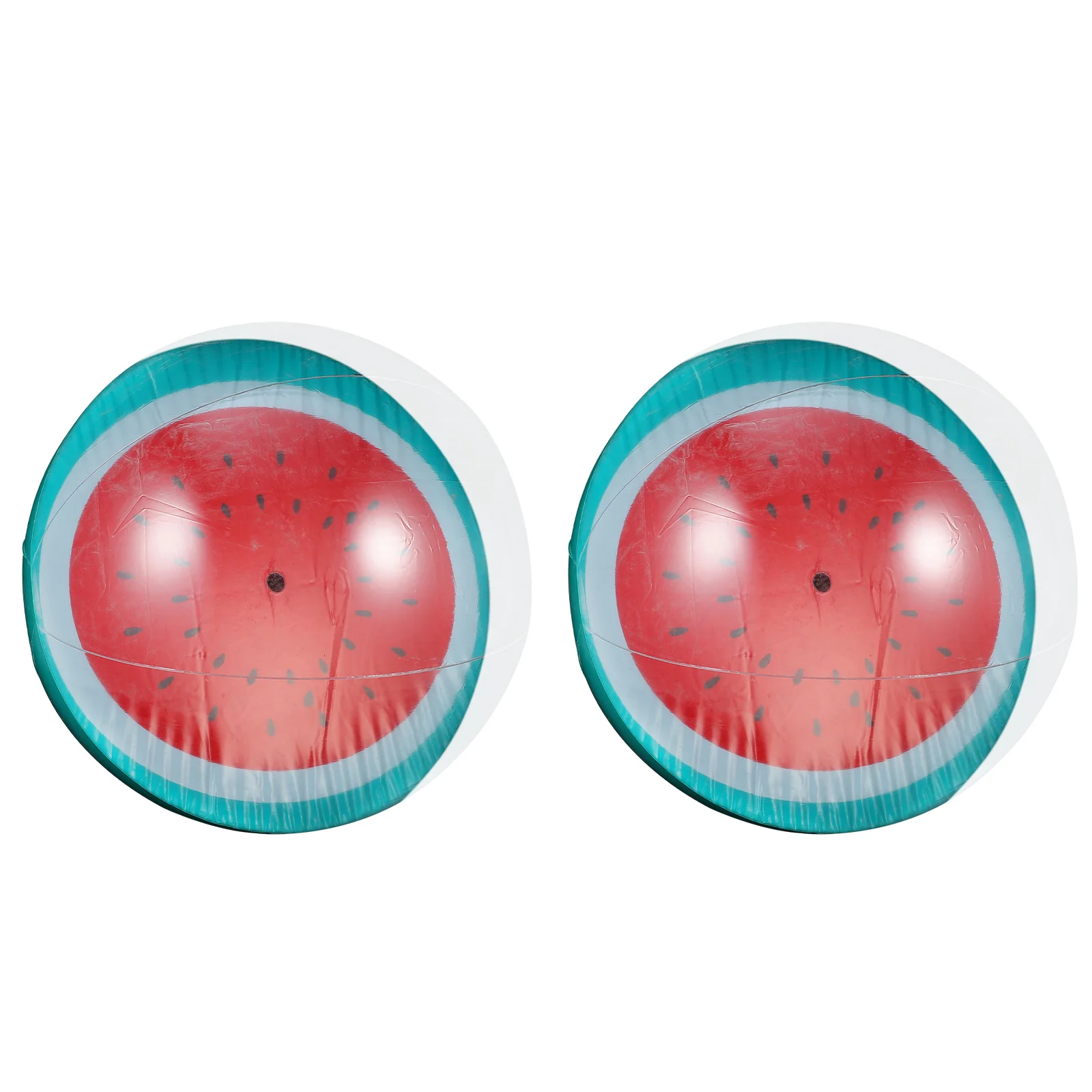 

2pcs Inflatable Beach Balls PVC Smooth Bright Watermelon Design Inflate Deflate Pool Toys Kids Balls Summer Fun Outdoor Toys