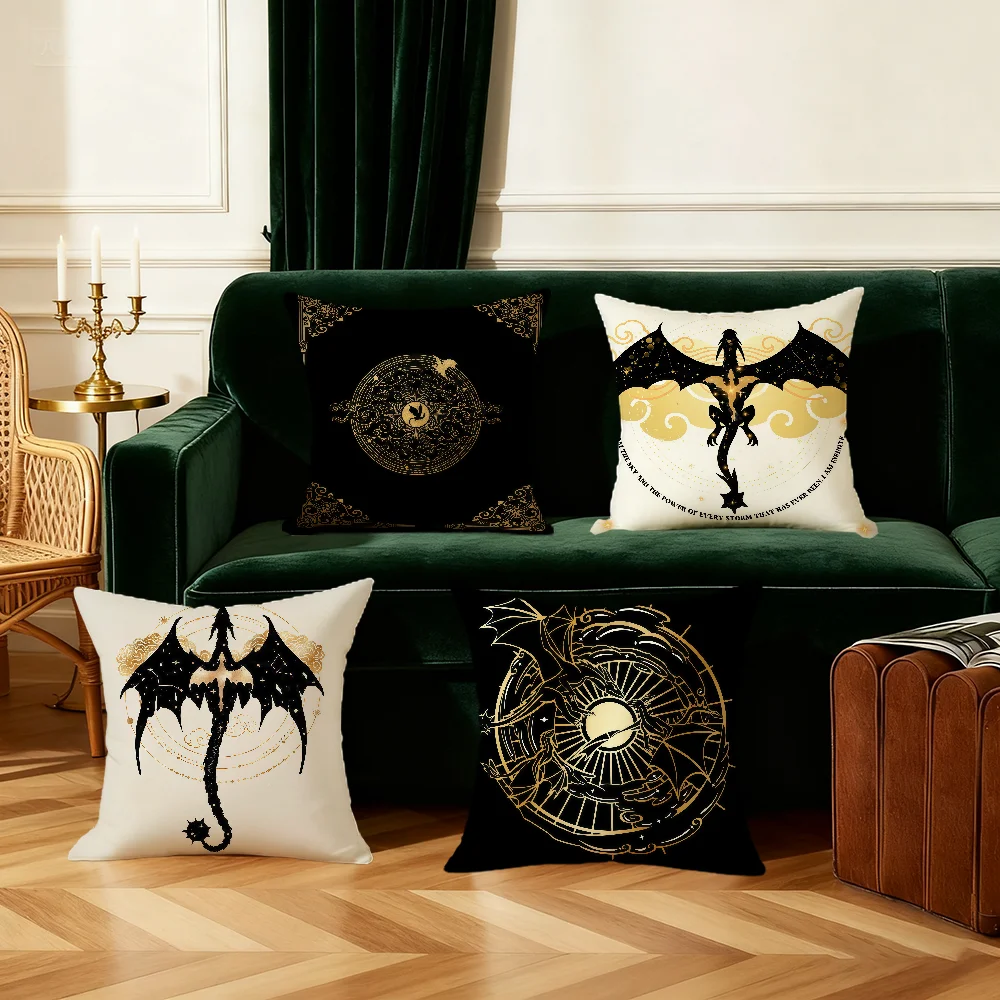 F-Fourth W-Wing Dragon Cushion Cover Bedroom Sofa Decorative Home Car Portable Cushion Cover With Zipper Soft Pillowcase
