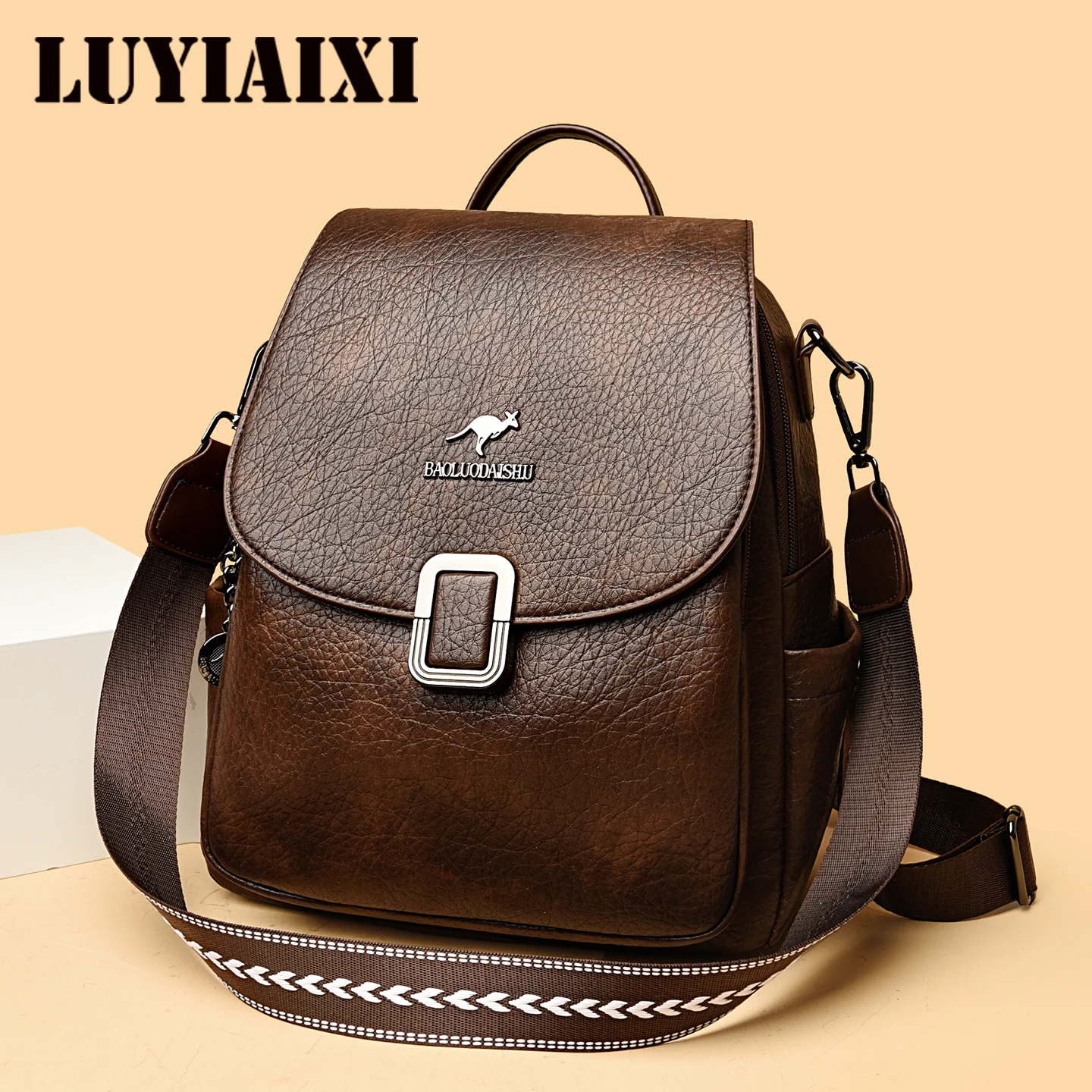 Casual Travel Large Capacity Ladies Backpack Fashionable All-Match 2026 New Double-Shoulder Bag Waterproof And Wear-Resistant