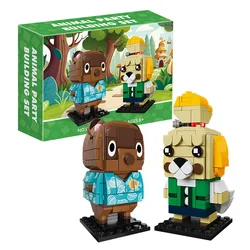 MOC Cartoon Animal Crossing: New Horizons Bricks Tom Nook Foxes And Isabelle Figures BrickHeadsed Building Blocks Toys For Gift