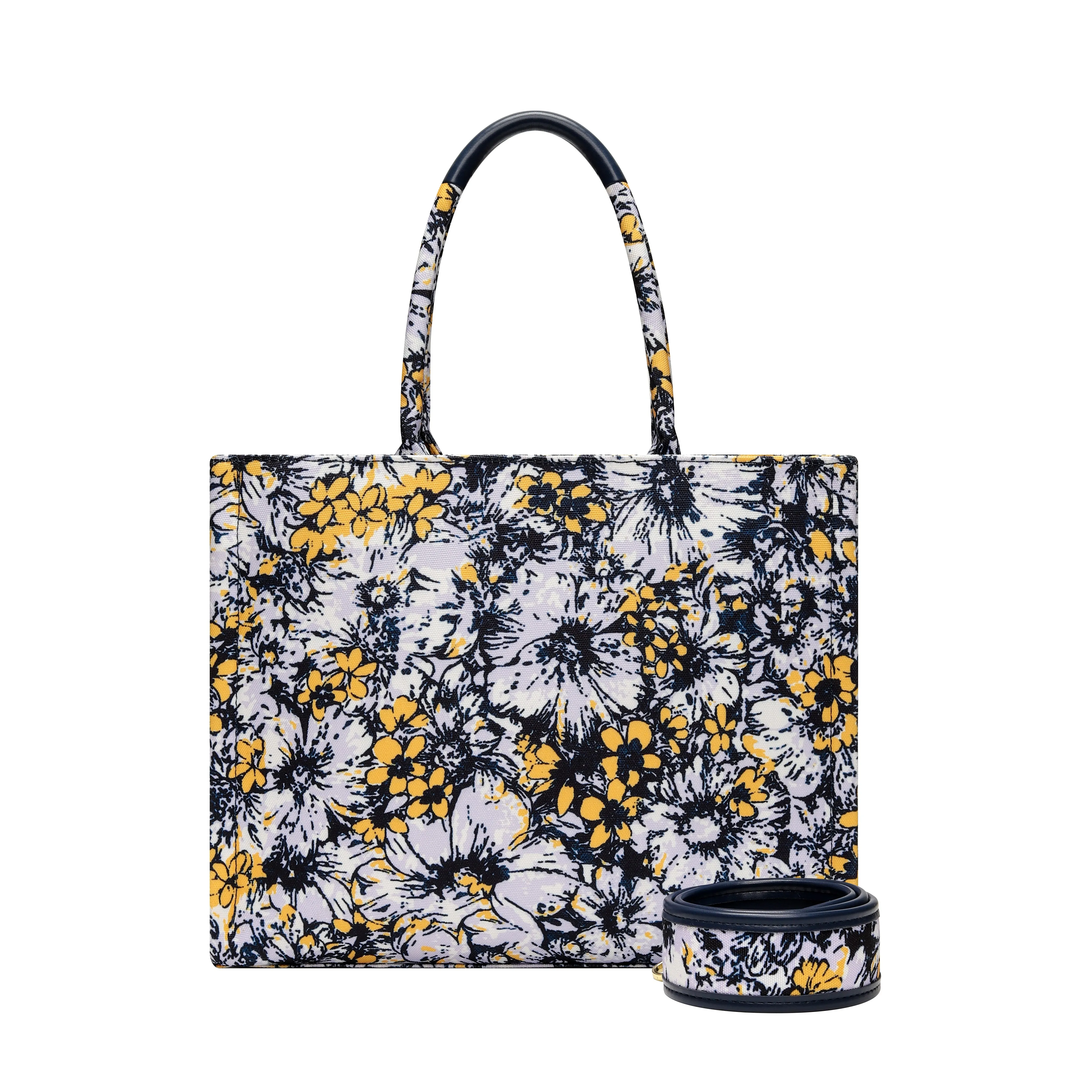 Retro random pattern tote bag, large capacity detachable shoulder strap crossbody bag, perfect choice for shopping and vacation