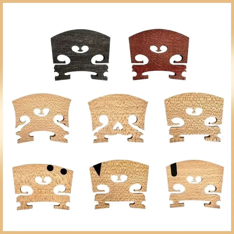 5Pcs Grade A Violin Bridges Imported Maple Ebony Rosewood For 4/4 3/4 1/2 1/4 1/8 Fiddle Violin Replacement Accessories