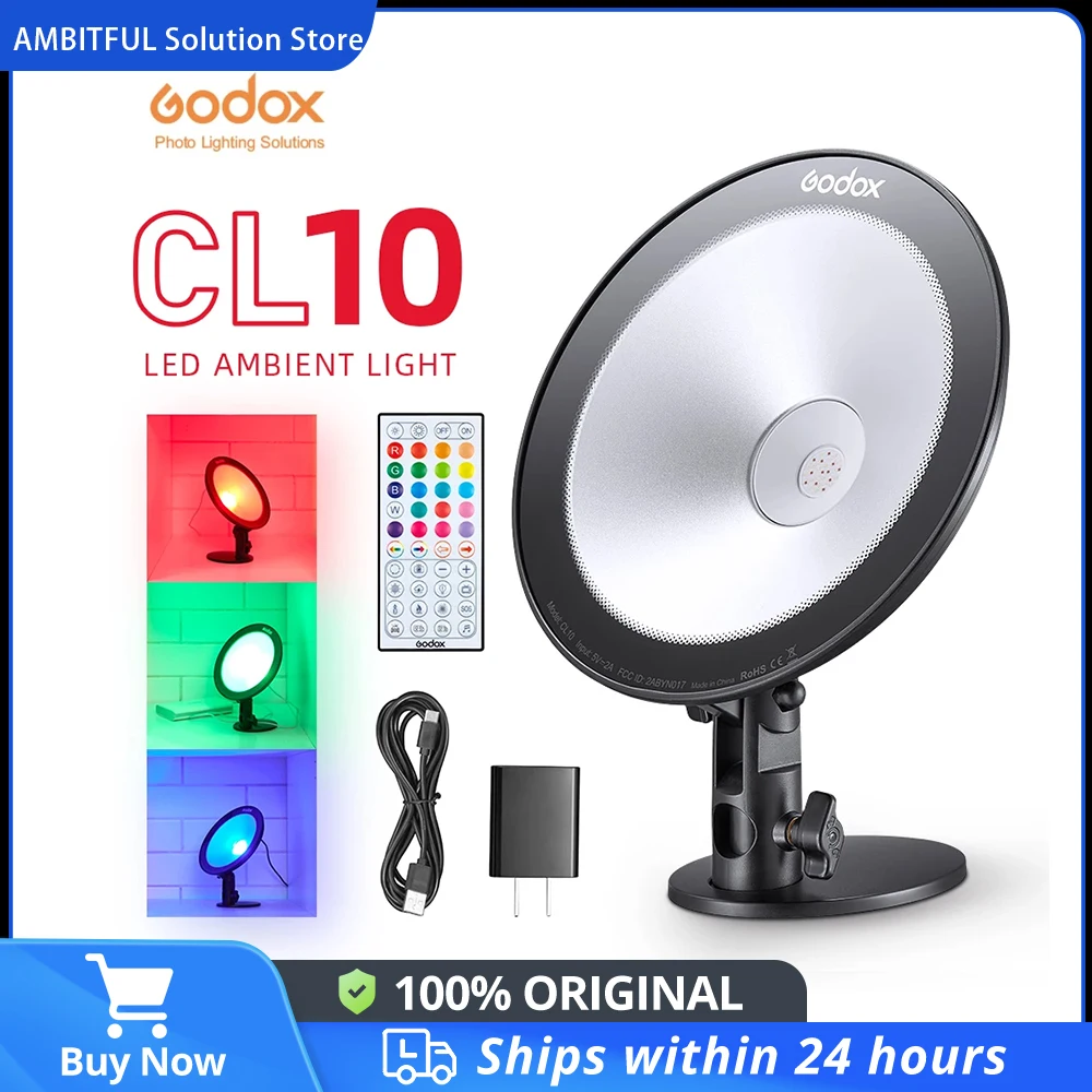 GODOX CL10 Photography Light,LED Webcasting Ambient Light ,Selfie Ring Light Dimmable Camera Lamp For Makeup Video Live Studio