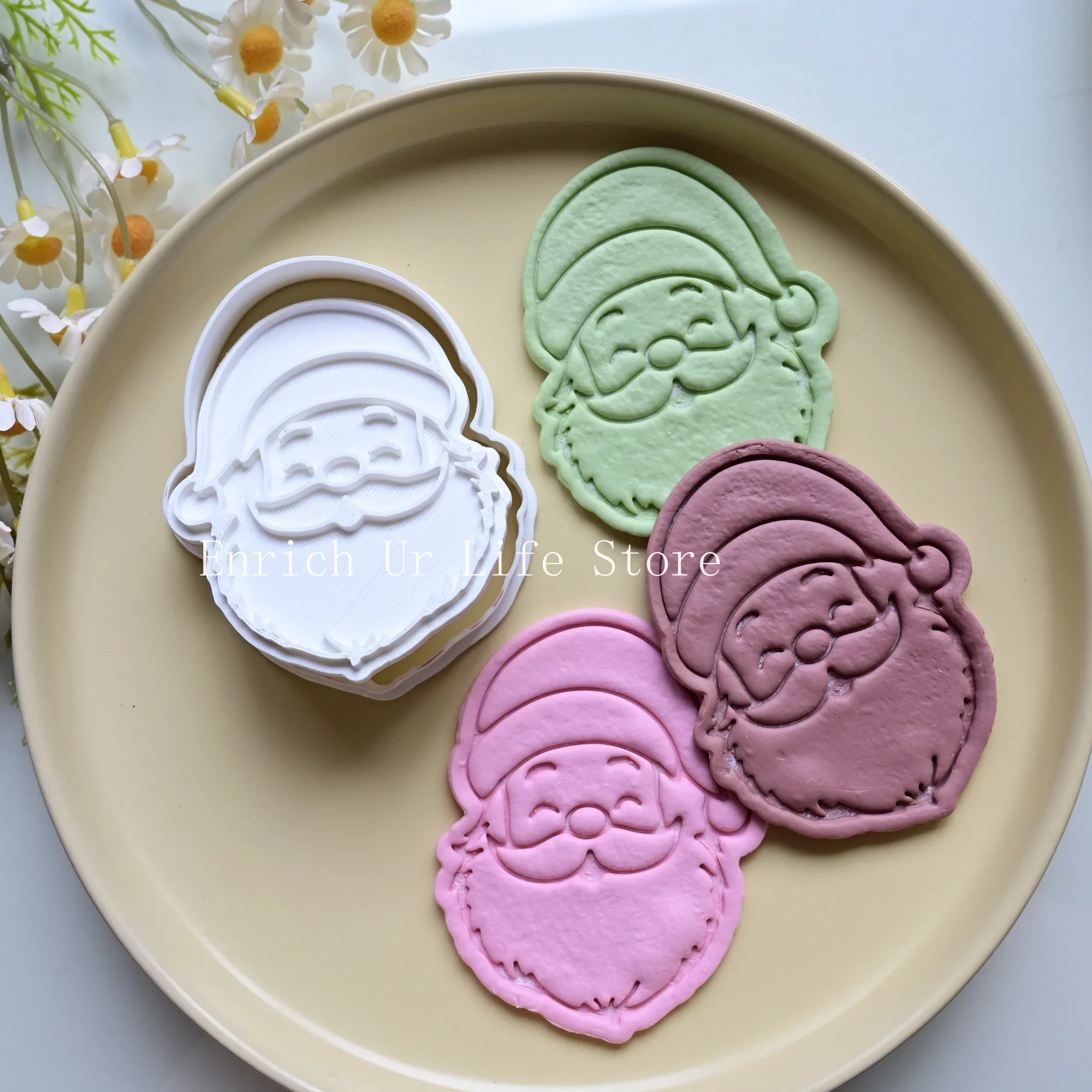 Santa Claus Cookie Cutter Christmas Santa Biscuit Mold Cookie Stamp Confectionery Kitchen Baking Pastry Tools