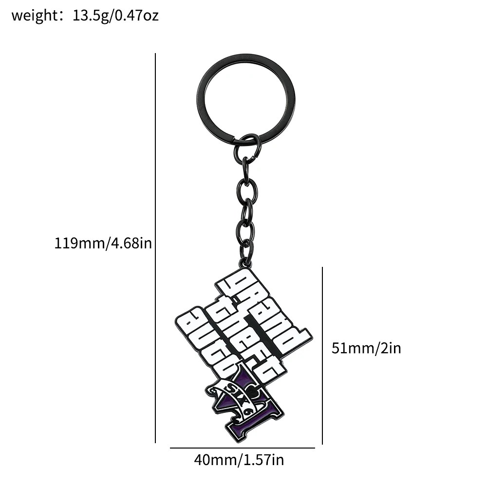 Game GTA5 Keychain GTA V Grand Theft Auto 5 Star Muti Pendant Keyring for Men Fashion Key Holder Jewelry