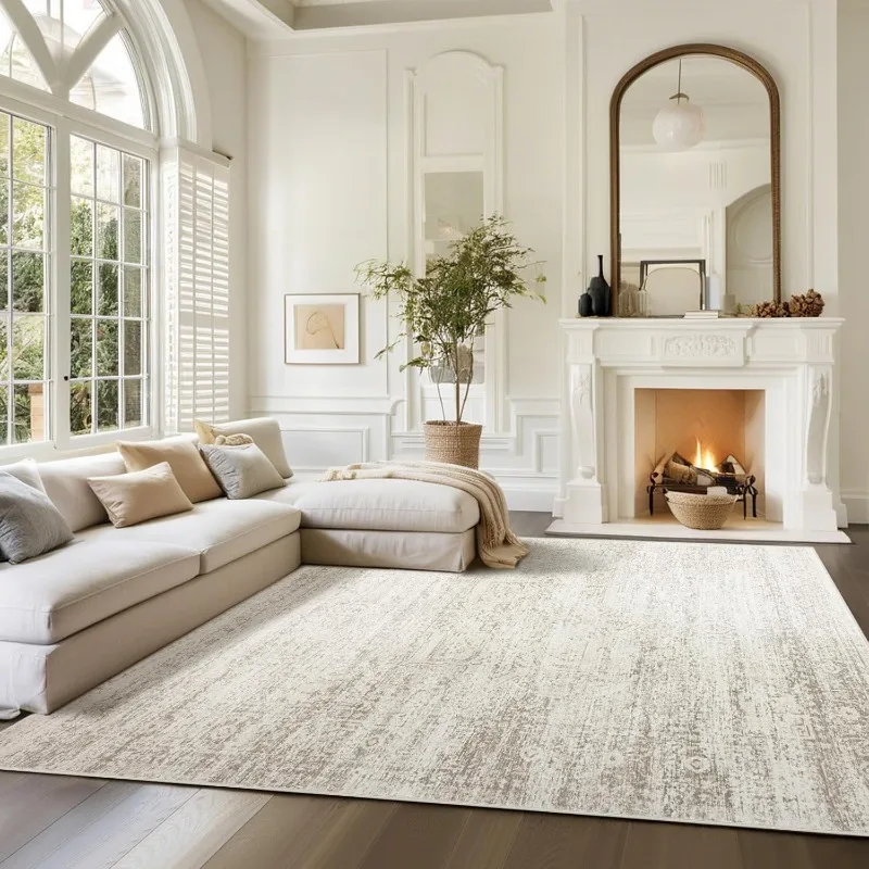 

Washable Rugs 8x10 Area Rugs for Living Room, for Bedroom,Ultra Soft Faux Wool Non Slip&Non-Shedding Low Pile Vintage .