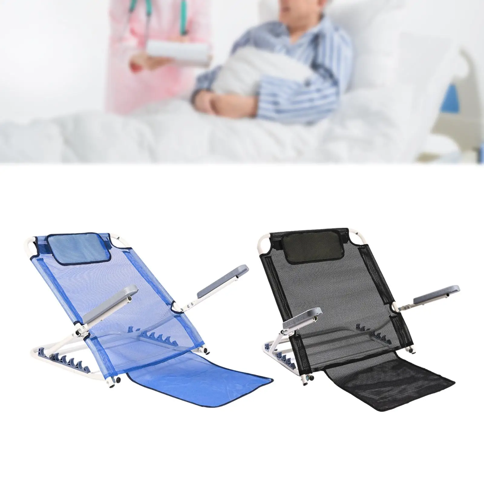 Bed Backrest Folding Comfort with Armrests Stadium Chair Seat Portable Non Slip Cushion for Adults Adjustable Floor Beach Chair