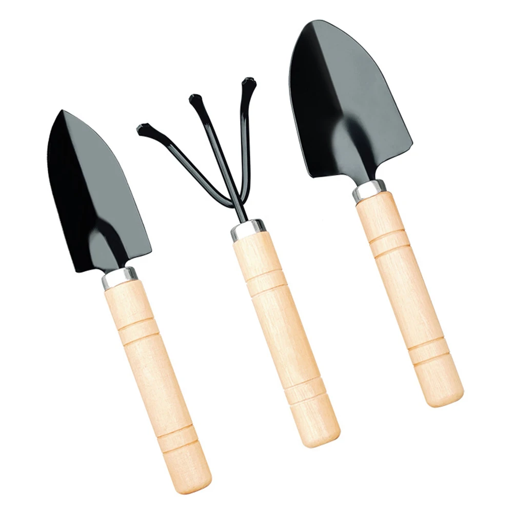 3Pcs Shovels Rake Wide Narrow Useful Planting Shovel Digging Soil Handle Gardening Hand Tools Growing Family Garden