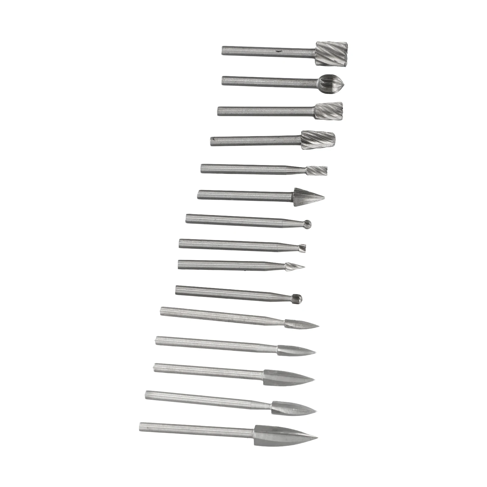 15pcs HSS Engraving Bits Wood Carving Drill Bit Set 1/8 Inch Shank High Speed Steel HSS Rotary Tool Accessories