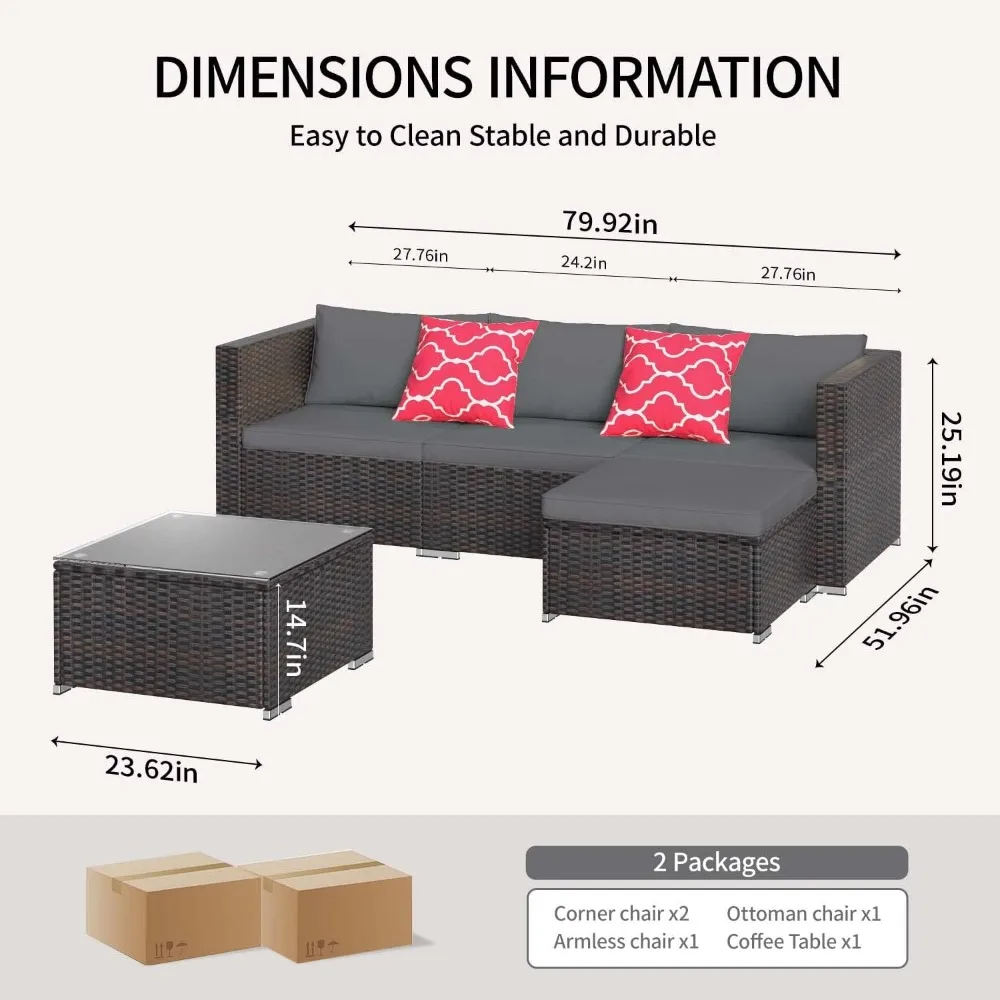 Ensembles de meubles de jardin en rotin, canapé d'extérieur tous temps, meubles de jardin en PE, ensemble de conversation