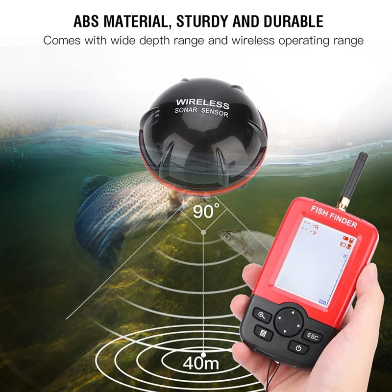 100M Portable Sonar Fish Finders Fishing Lure Fathometer Fishing Finder Alarm Transducer Lake Sea Fishing