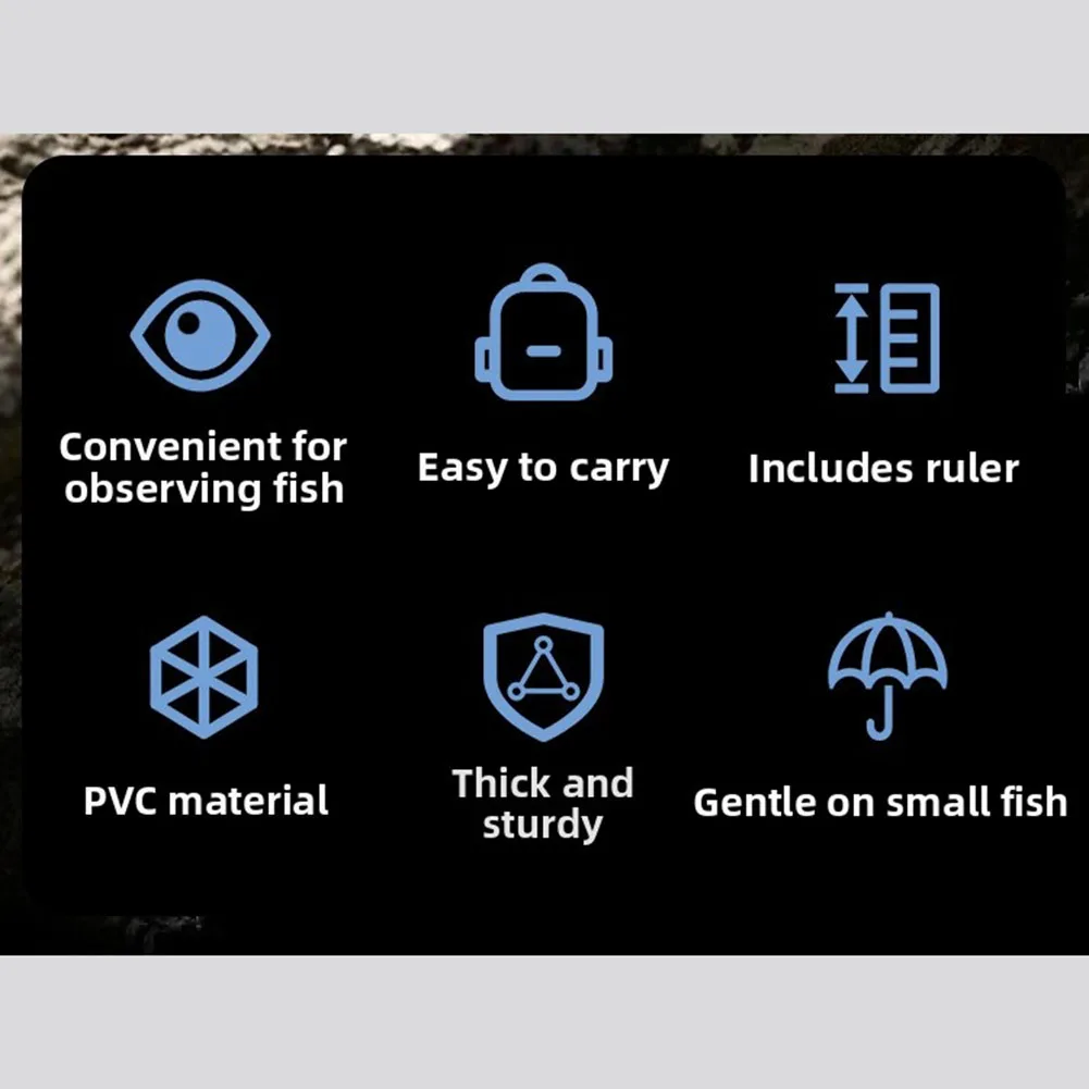 

Transparent PVC Fish Watching Bag Foldable Portable for Stream Fishing with Printed Ruler 13.5 x 5.5 x 15.5 cm 5pcs