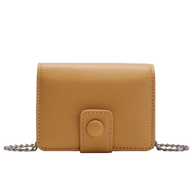 Mini Burgundy PU Makeup Bag Designer Luxury Lady Magnetic Button Mirror Chain Messenger Bag Portable Lipstick Powder Storage Bag