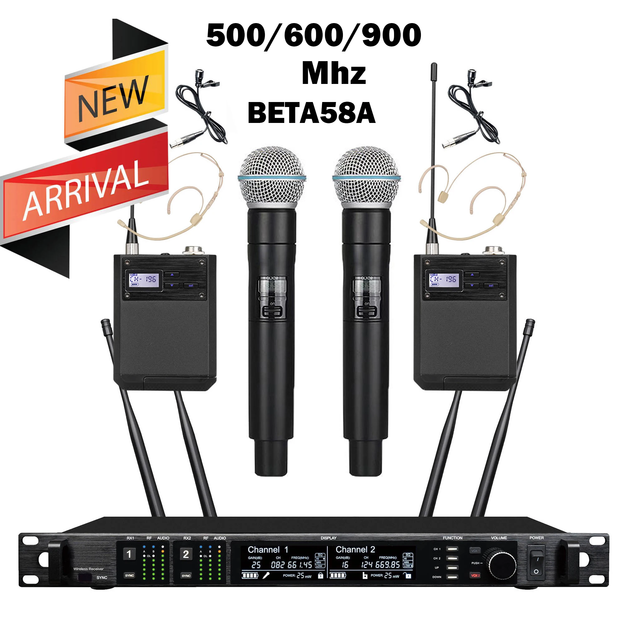 Leicozic SM BETA58 500 600 900 Mhz AD4D KSM11 Dynamische draadloze microfoon Professionele hoofddeksels Microfono voor podiumgebruik / thuis