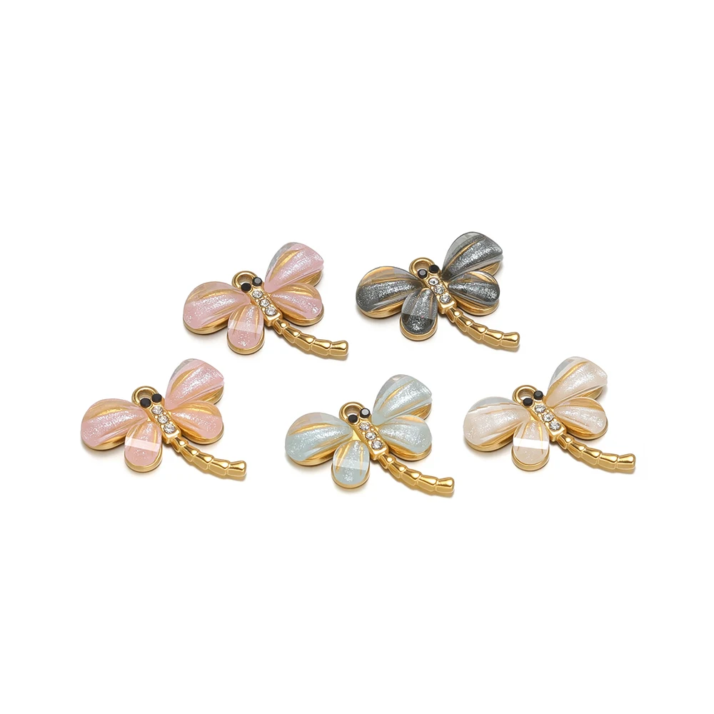 

3Pcs Colorful Dragonfly Charms Stainless Steel Metal Pendants for DIY Women Necklace Bracelet Making Jewelry Brooch Accessories