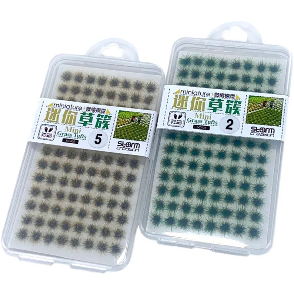 104Pcs/box Mini Model Grass Cluster Adhesive Static Grass Tufts Home Decor Garden Decor Children Toys DIY Handmade Accessories