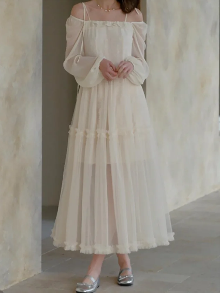 Classic Strapless Chiffon Full Sleeve A-Line Bride Wedding Dresses Bridal Gowns Customized