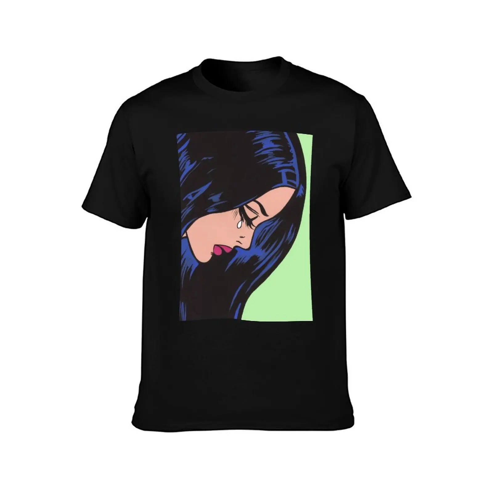 Crying Comic Girl T-Shirt Labor Work Casual T-Shirt