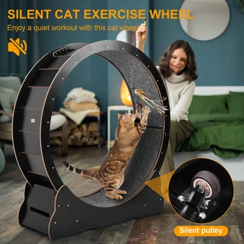 Cats Exercise Running Wheel 43inch Large Cat Running Treadmill Wheel for Indoor Cats 4