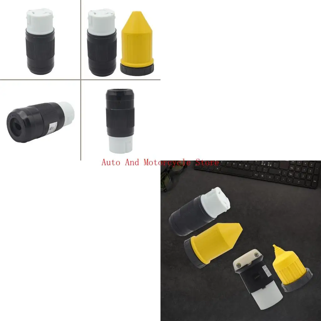 50A 125V RVs Power Cord Twist Lock Plug with Cover Connector Locking Plug
