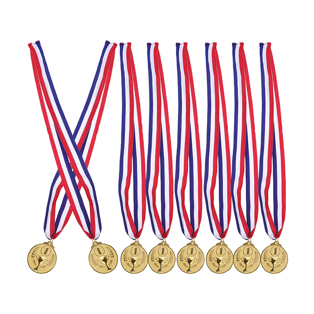 

8pcs Mini Medals Gold Basketball Award Soccer Medals for Awards Kids Graduation Colleague Participation Game Party