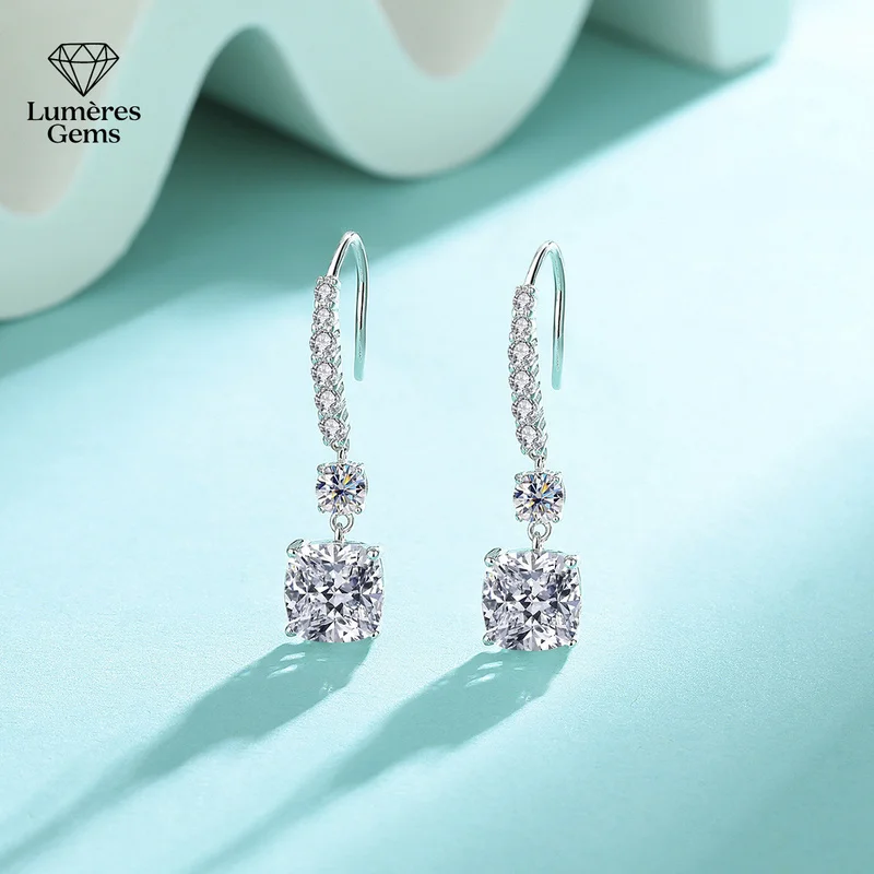 Lumière Gems Platinum PT950 Anti-allergy High-end Morganite Earrings - Simple and Elegant, Fashionable and Versatile