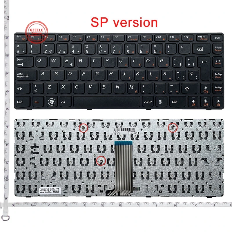 

GZEELE Spanish Laptop keyboard for LENOVO G480 G480A G485 G485A Z380 Z480 Z485 G490AT G490 B480 B485 G405 black SP