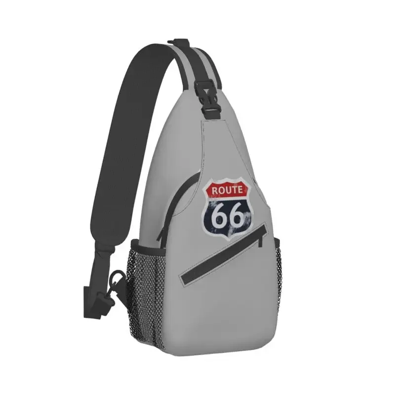 Custom Route 66 California Sign USA Sling Bags for Men Cool Shoulder Crossbody Chest Backpack Travel Hiking Daypack