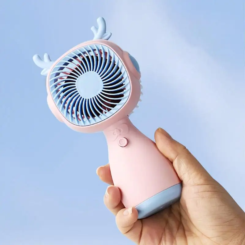 Summer Personal Fan USB Rechargeable Small Pocket Fan 3 Speed Wind Animal Shape Mini Fan For Picnic Travel Camping Walk