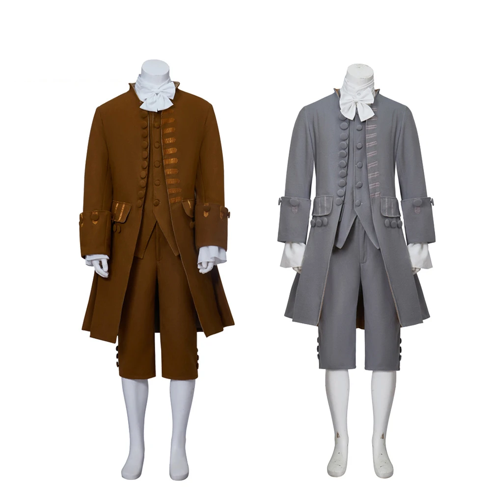 

Men's 18th Century Colonial Uniform Outfits Medieval Regency Tailcoat Vest Suit Victorian Rococo Costume Full Set Halloween
