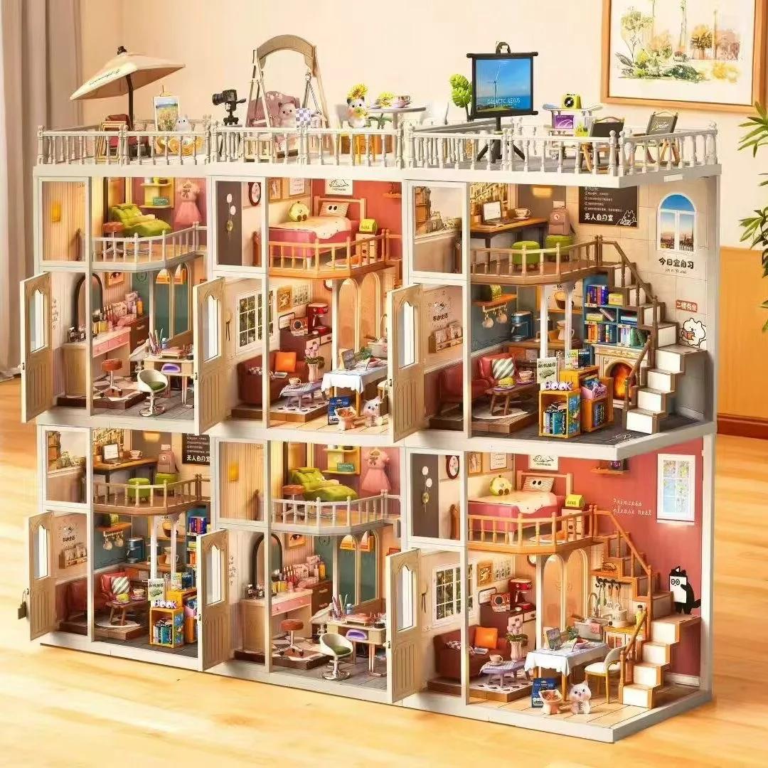 

Набор для сборки миниатюрного пластикового домика своими руками: мини-домик для девочек с аксессуарами, 3D-пазл для взрослых, подарки на день рождения