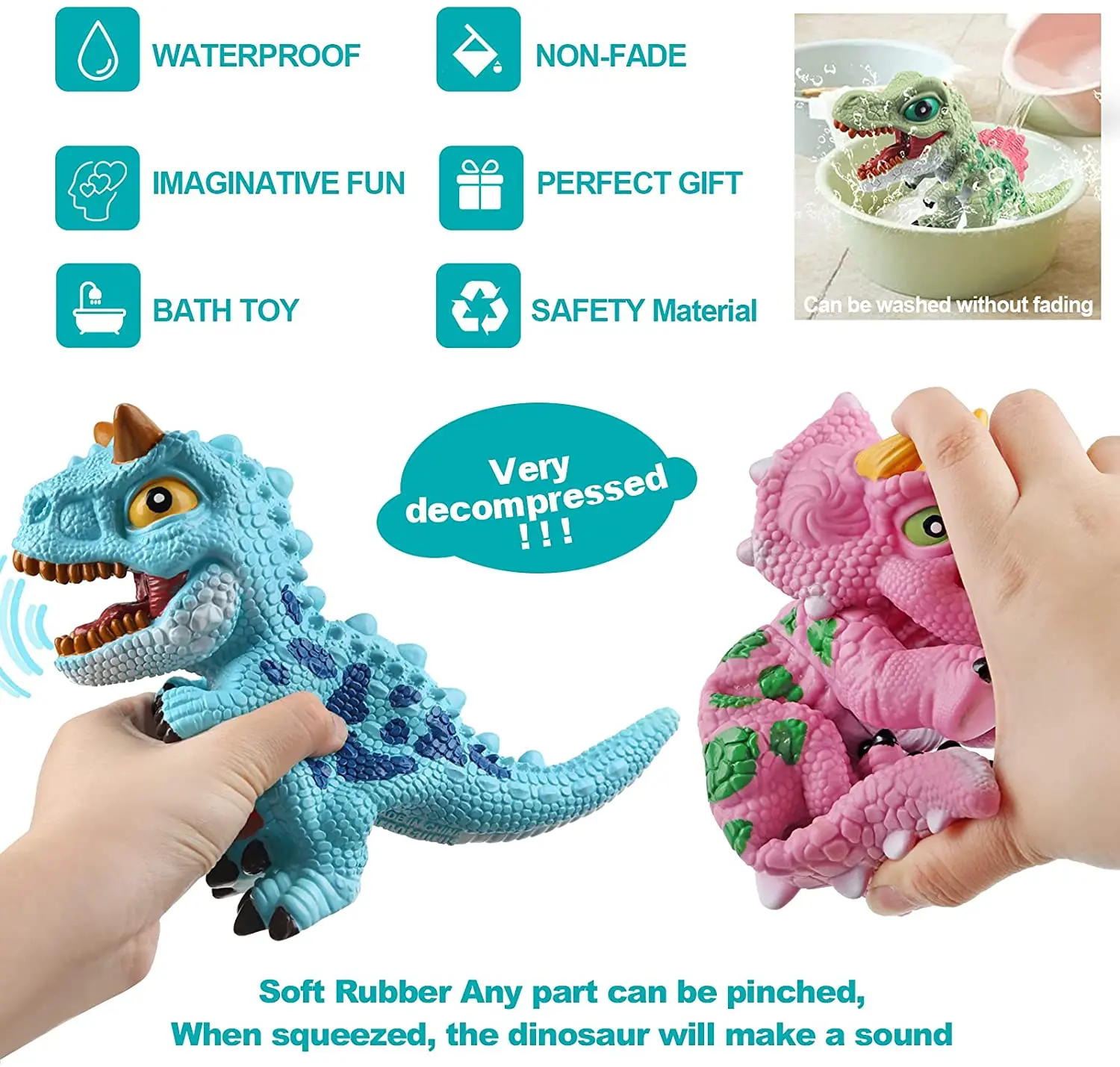 Dinosaur Toy Rubber Dinosaur Soft Toy Boy Gift Stress Relief Squeeze Toys For Boy