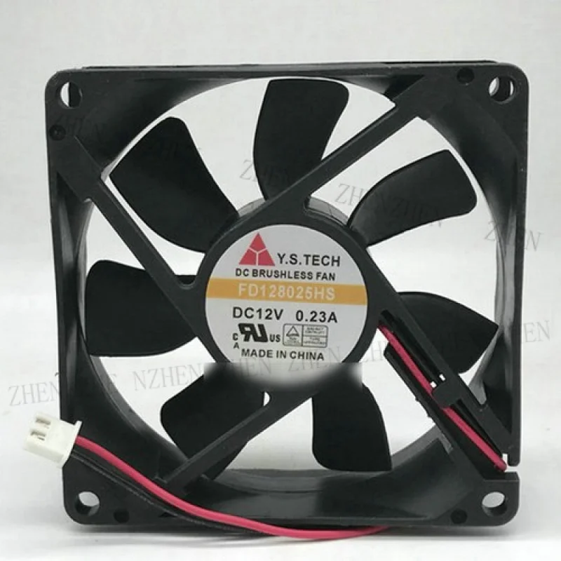

Y 1pcs New for Y.S.TECH FD128025HS 12V 0.23A 2-wire cooling fan # QW.