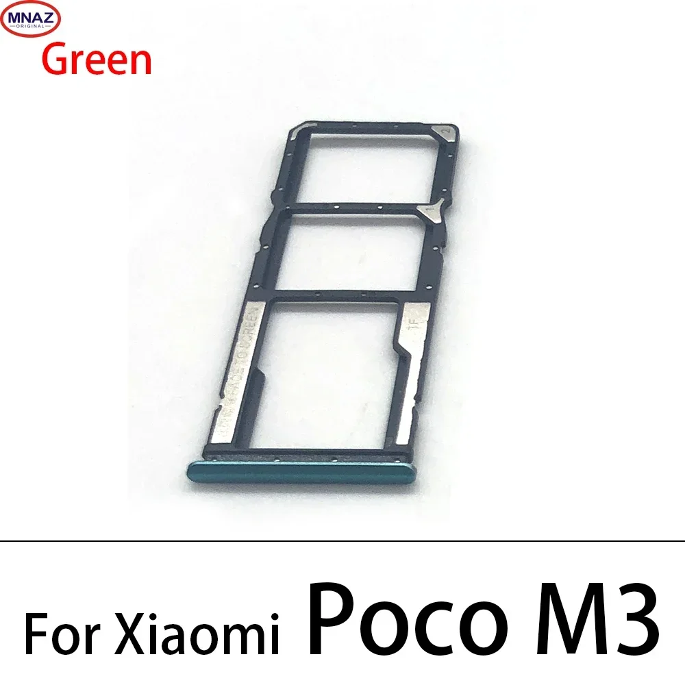 Cartão Sim Slot Tray Holder para Xiaomi Poco M3, Telefone Peças de Reposição, Bandeja Cartão SD, F3