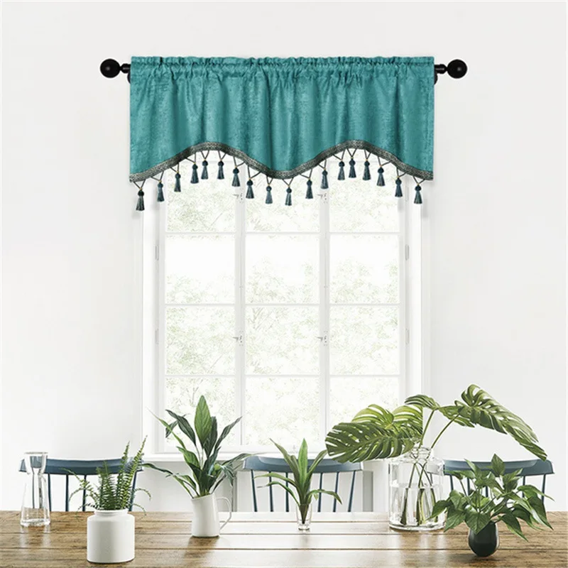 Nordic Simple Kitchen Coffee Curtain Ready Made Rod Pocket Small Curtain High End European Short Semi Curtain